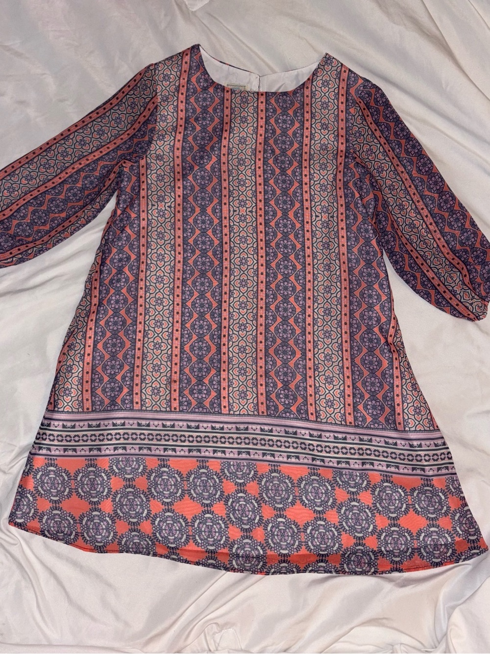 marmellata Pink and Navy Patterned Girls' Casual Dress